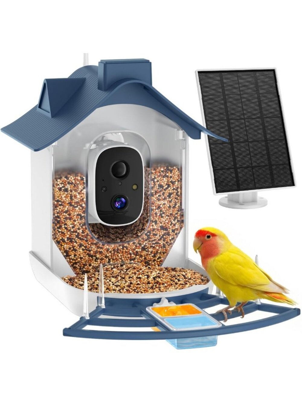 Smart Bird Feeder with Camera, AI Bird Identification, Solar Powered Wireless